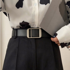 Voguable Female Non-porous Belt Simple PU Leather Belts for Women Jeans Suit Jeans Waistband Clothing Accessories voguable