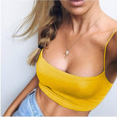 Voguable 2022 Auttumn Cotton Camis Women's Crop Top Sexy Elastic Sleeveless Short Tank Tops Bar Club Top Women voguable