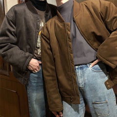 Voguable Corduroy Padded jacket men women's Korean trendy versatile warm jacket autumn winter plus cotton thick casual preppy urban coat voguable