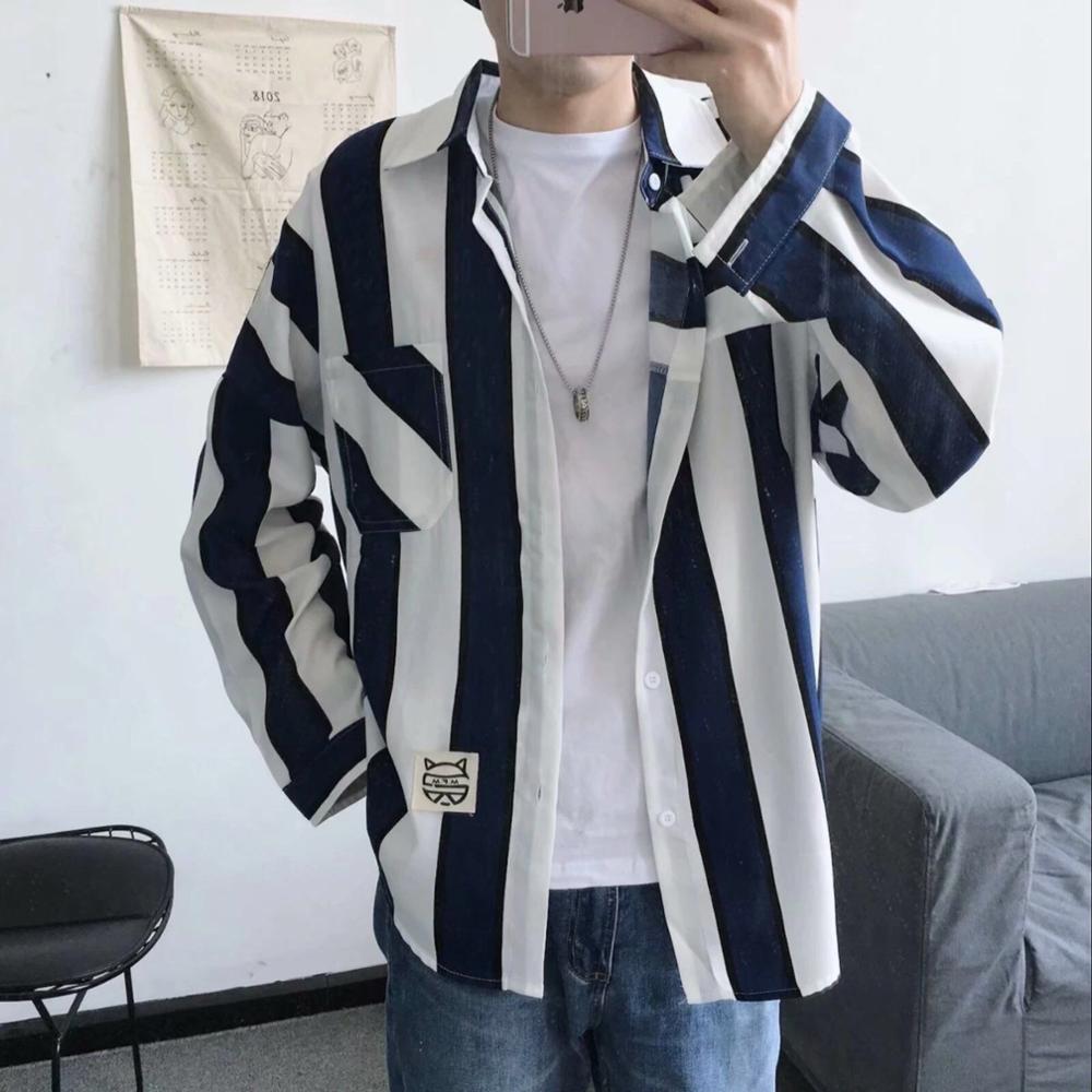 Voguable Plaid Shirt Men's Asia's Tide Brand Retro Ins Hong Kong Style Loose Long-sleeved Korean Jacket Youth All-match Shirt voguable