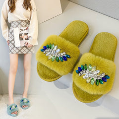 Female Shoes Womens Slippers Outdoor Low Flock Platform Luxury Slides Winter Footwear Fur Flip Flops Designer Massage voguable