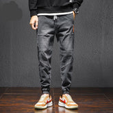 Voguable Autumn Winter Baggy Men's Cargo Jeans Fashion Harlan Cotton Streetwear Harajuku Pants Joggers Elastic Waist Trousers Male M-4XL voguable