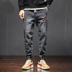 Voguable Autumn Winter Baggy Men's Cargo Jeans Fashion Harlan Cotton Streetwear Harajuku Pants Joggers Elastic Waist Trousers Male M-4XL voguable