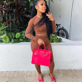 Voguable 2022 Summer Print Long Sleeves Slim Navel Top Leggings Set Bodycon Sexy Party Elegant Club Y2K Robe Beach voguable