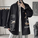 Voguable 2022 Men's Shirt Long Sleeve Blouse Graffiti Oversized Shirts For Men Korean Style Fashion Harajuku Branded Men's Clothing spring summer outfits voguable