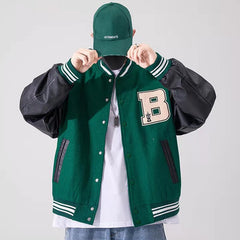 Voguable Hip Hop Furry Bone Patchwork Color Block Jackets Mens Harajuku Streetwear Bomber Jacket Men Baseball Coats Unisex Autumn voguable