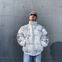 Voguable Men Winter Parkas Coat 2022 Hip Hop Pockets Thick Jackets Men Fashion Casual Texture Printing Streetwear Oversized Jacket Tops voguable