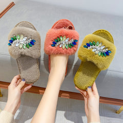 Female Shoes Womens Slippers Outdoor Low Flock Platform Luxury Slides Winter Footwear Fur Flip Flops Designer Massage voguable