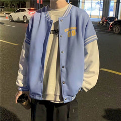 Voguable Jacket Men's Autumn Spring Thickened New Jacket Hong Kong Style Loose Baseball Uniform Korean Student Jacket Streetwear Top voguable