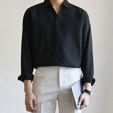 Voguable Men Shirt Korean Style Streetwear Casual Long Sleeve Fashion Brand Shirts Masculina Lapel Solid Color Chic Camisa S-5XL INCERUN voguable