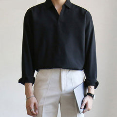 Voguable Men Shirt Korean Style Streetwear Casual Long Sleeve Fashion Brand Shirts Masculina Lapel Solid Color Chic Camisa S-5XL INCERUN voguable