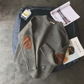 Voguable Vintage Knitted Sweater Men Red Blue Grandpa Sweater Male Winter Retro Clothes Patchwork Japanese Streetwear Warm Autumn voguable