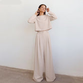 Voguable Classic Wide Pants Floor-Length Pleated Loose Women Trousers Spring Wide Leg Pants Vintage Female Palazzo Pants 2022 voguable
