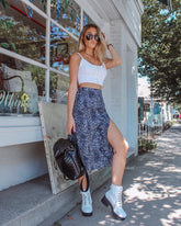 Voguable Sexy Leopard Print Summer Skirt Women Split High Waist Floral Skirts Fashion Tight Open Beach Wraps Casual Skirts Flower Clothes voguable