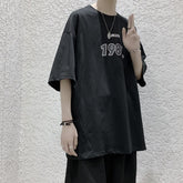 Summer Men's T-shirt Oversized Casual Male Top Tees Hip Hop Loose T Shirt Men 1987 Graphic Pure Cotton Men's Clothing voguable