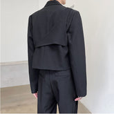 Men's Chic Short Blazer New Autumn Detachable Two-piece Suit Coat Irregular Hem Fashion Design Black Jacket 9Y9250 voguable