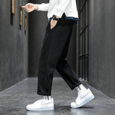 Voguable Autumn Winter Woolen Men's Harem Pants 2022 Harajuku Thicken Man Casual Straight Pants Elastic Waist Male Trousers voguable