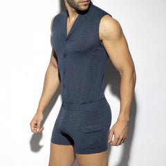 INCERUN Comfortable Homewear New Men's Onesies Casual Comfortable Solid Color Rompers Breathable Sleeveless Jumpsuit S-5XL 2022 voguable