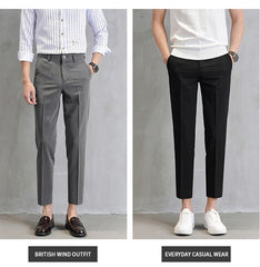 Voguable 2022 New Thin Casual Pants Korea Style Straight Slim Suit Bottoms 3 Colors Classic Fashion Business Leisure Solid Color Trousers voguable