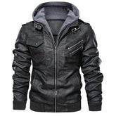 Voguable Autumn Winter Men Jacket Men Oversized Hooded PU Leather Thicken Clothing Outerwear Male Plus Jacket Plus Size S-5XL voguable