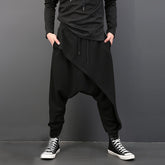 INCERUN 2022 Men Harem Pants Elastic Waist Streetwear Drop-crotch Trousers Men Baggy Fashion Punk Style Joggers Casual Pants 5XL voguable