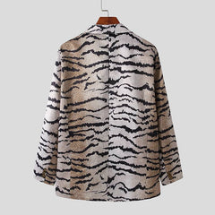 INCERUN American Style New Men's Fashion Casual Streetwear Leopard Print Blazer Formal Suit Long Sleeved Casual Coats S-5XL 2022 voguable