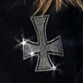 Voguable 2022 Winter Goth Rhinestone Y2K Zip Up Oversized Sweatshirts Hoodies Pull Grunge Hooded Women Retro Jacket Streetwear Coat voguable