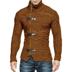 Men's Sweaters Stretchy Stylish Acrylic Fiber Loose Sweater Coat Causal-Solid Color Slim Fit Turtleneck Pullovers Sweater voguable