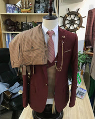 Voguable 2022 Newest Men Suits 3 Piece Set Best Suit for Wedding Tuxedo Groom Best Man Blazer Singer Stage Dress Mariage Pant Vest Jacket voguable