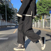 Voguable Wide Leg Pants Men Japanese Style Cargo Handsome Youth Chic Straight Oversize All-match Casual Trousers Man Ulzzang Streetwear voguable