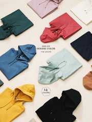 Voguable 2022 Spring Winter New Hooded Hoodies Men Thick 360g Fabric Solid Basic Sweatshirts Quality Jogger Texture Pullovers voguable