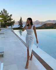 2022 New Women White Black Skirt Gathered Detail High-waist midi elegant High Street casual Fashion Women skirts voguable