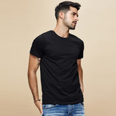 Summer New Cool T-shirt Short Sleeve Men Fashion Solid Elastic Tshirts Basic O-neck White Running Top Slim voguable