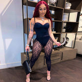 Voguable Women Slip Backless Long Black Body Slim Lace Jumpsuits 2021 Autumn Fashion Elegant Sexy Club Overalls Outfits voguable