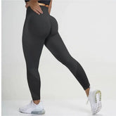 RXRXCOCO Fitness Yoga Pants Women's High Waist Seamless Leggings Push Up Pants Elastic Hollow out Fitness Sport Leggings Women voguable