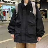 Cargo Jackets Men Retro Japanese Stylish Zip Up Clothing Teens Design Military Personal Streetwear Fashion Chaquetas Casual Chic voguable