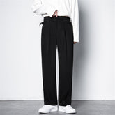 Casual Pants Men Business Formal Clothing Bottoms Fashion Leisure Trouser Office Elastic Waist Pocket Loose Harajuku Male Korean voguable