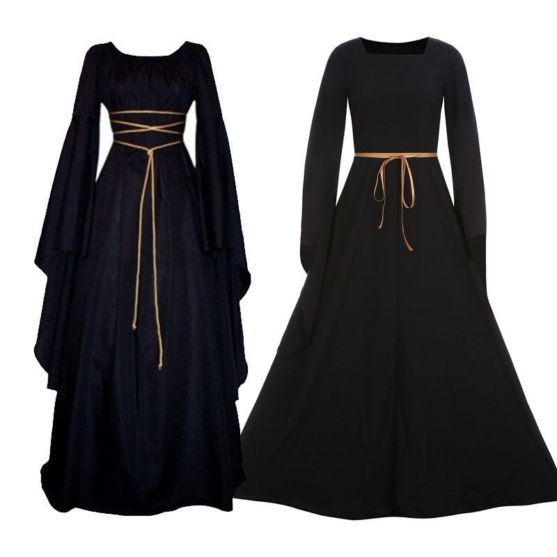 2022 New Medieval Witch Dress for Women Halloween Carnival Party Cosplay Performance Clothing Middle Ages Vampire Bride Costumes voguable