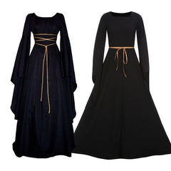 2022 New Medieval Witch Dress for Women Halloween Carnival Party Cosplay Performance Clothing Middle Ages Vampire Bride Costumes voguable