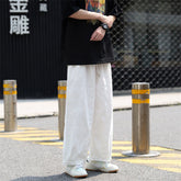 Summer Cotton Casual Pants Men Fashion Oversized Wide Leg Pants Men Japanese Streetwear Loose Straight Pants Mens Trousers M-3XL voguable