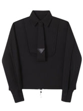 Tie Design Pullover Lapel Long Sleeve Men's Shirt Solid Color Versatile Autumn New Casual Korean Style Simple Loose voguable