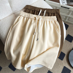 Summer New Basic Solid Casual Shorts Mens Womens Baggy Korean Trend Y2k Light Thin Short Pants Unisex Beach Trousers voguable