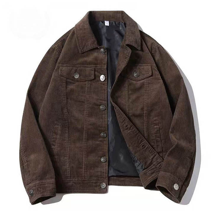 Voguable  Men Spring Casual Corduroy Jackets Vintage Loose Outwear Coats For Male Tops Size M-4XL voguable
