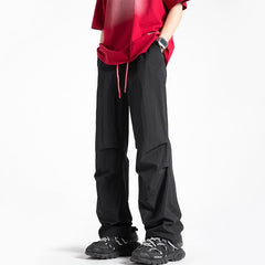 Summer New Solid Color Casual Pants Men Thin Loose Trend Paratrooper Ice Silk Pants Man Streetwear Y2k Trousers Oversized M-5XL voguable