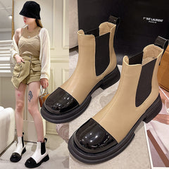 Lady Boots Winter Shoes For Women Boots-Women Luxury Designer Flat Heel Round Toe Clogs Platform Chelsea Fashion Med Rubbe voguable