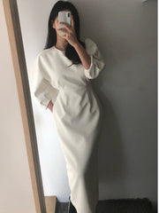 Women Quality Bodycon Party Dress New Arrivals White Midi Bodycon Celebrity Office Lady Elegant Casual Fashion Clothes voguable