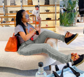 Voguable Women Festival Clothing 2022 Casual Streetwear Bodycon Sweat Pants Women Vintage Capris Side Tassels Patchwork Solid Jogger Pant voguable