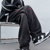 Vintage Men's Washed Jeans Fashion Design Wide Leg Loose Straight Male Denim Pants Hip Hop Unisex Casual Trousers voguable