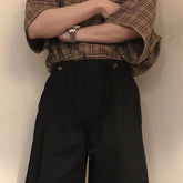 Shorts Men Summer Chic Japanese Style Students Retro Casual Daily Male Trouser Solid Simple All-match Elastic Waist Young voguable