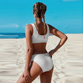 Voguable Swimwear High Waist Bikini Set For Women Sporty Swimsuit Girls 2022 Blue Beach Bath Suit Two Piece Bathers Beachwear voguable